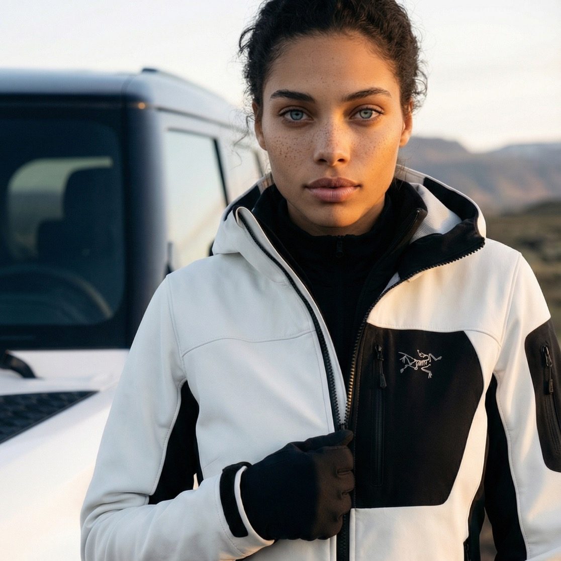 Individueller KI-Avatar für Branding, Social Media Content und digitales Marketing vor Fahrzeugkulisse